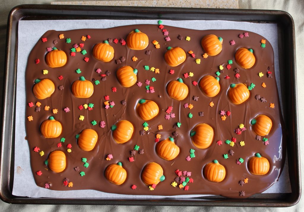 Fall Halloween Thanksgiving Pumpkin Chocolate Bark